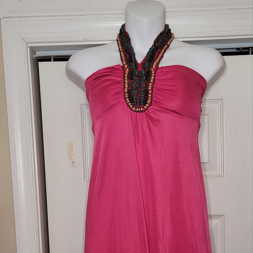 Beaded halter dress